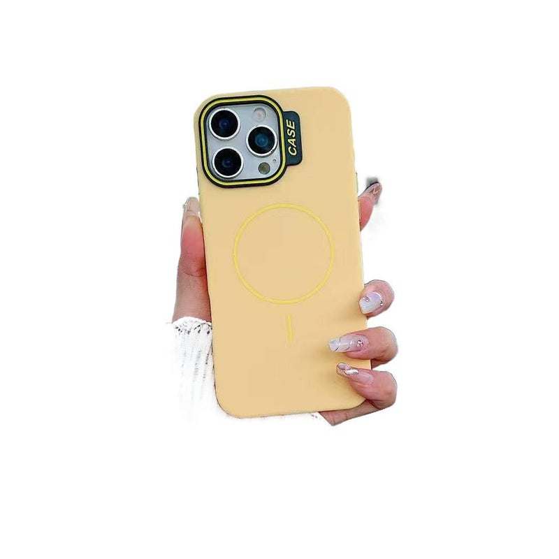 BB Silicone MagSafe Case for iPhone 14 / 14 Plus / 14 Pro / 14 Pro Max with Strong Magnetic and Skin Feel plus Matte Finish in Yellow - Image 1