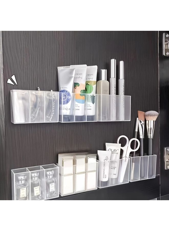 Self Adhesive Wall Mounted Storage Box With Clear Shelves 1pc Damage Free Installation - Image 4