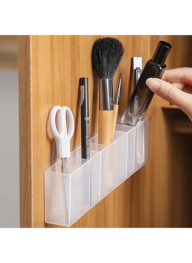 Self Adhesive Wall Mounted Storage Box With Clear Shelves 1pc Damage Free Installation - Image 2