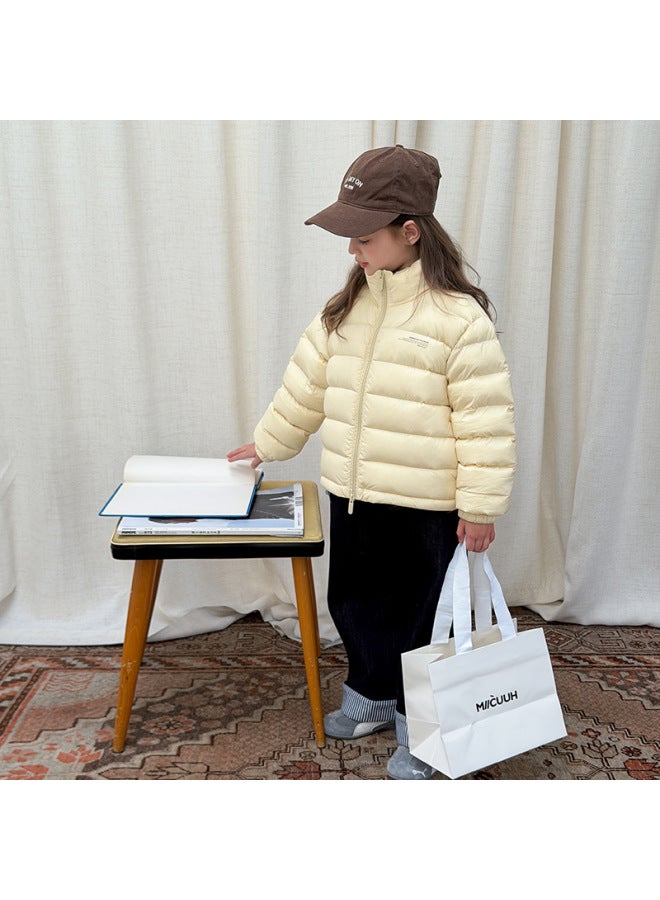 New National Standard Duck Down Traceable~unisex Parent-child Style Basic Thick Warm Letter Stand Collar Down Jacket