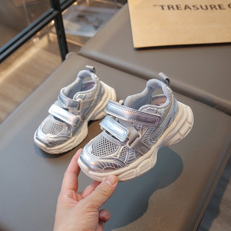 2025 Spring And Children'S Hollow Sports Shoes For Boys And Girls, Fashionable Dad Shoes, Medium And Large Children'S Lightweight Sports Sandals - Image 4
