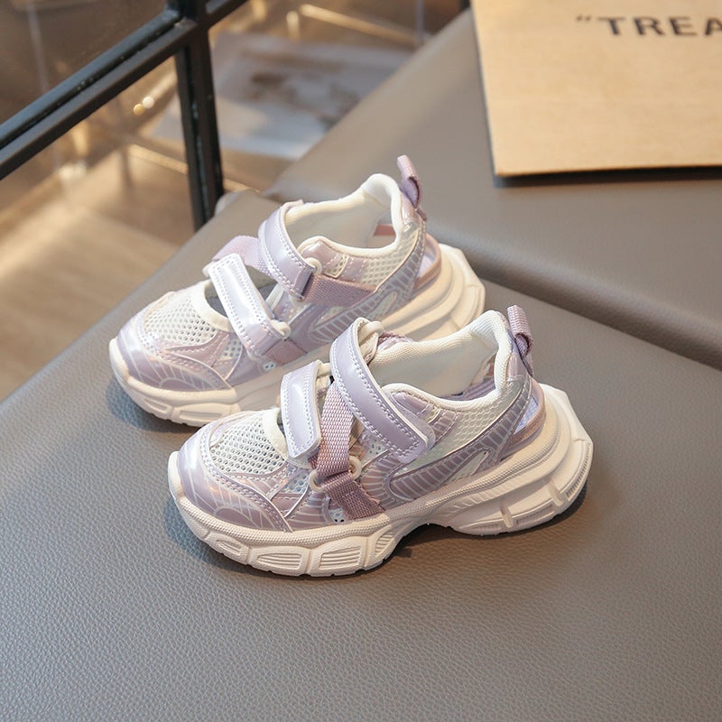 2025 Spring And Children'S Hollow Sports Shoes For Boys And Girls, Fashionable Dad Shoes, Medium And Large Children'S Lightweight Sports Sandals - Image 5