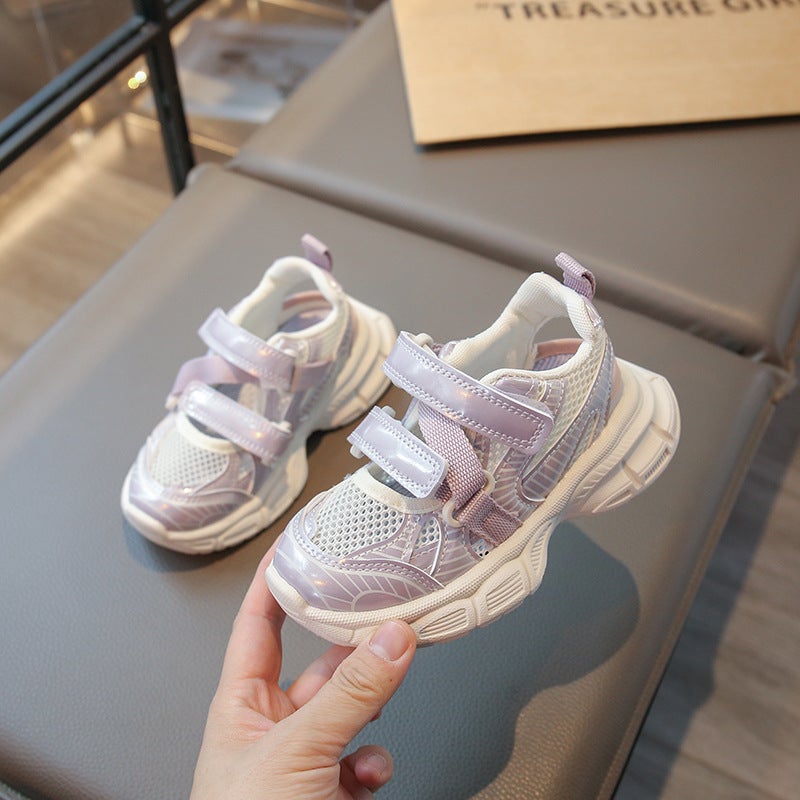 2025 Spring And Children'S Hollow Sports Shoes For Boys And Girls, Fashionable Dad Shoes, Medium And Large Children'S Lightweight Sports Sandals - Image 1