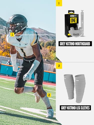 NXT NXTRND Nxtrnd Football Leg Sleeves, Calf Sleeves for Men & Boys, Sold as a Pair (Light Grey) - Image 5