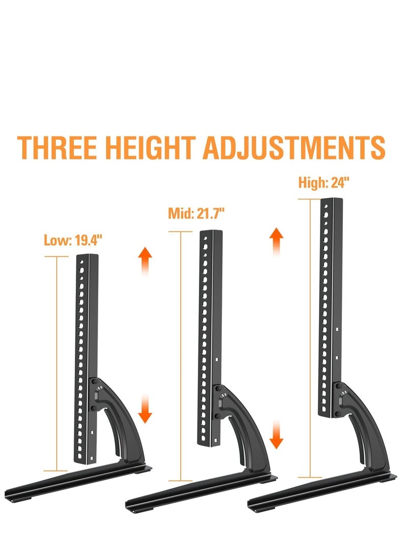 JAJEEK حامل تلفاز عالمي للطاولات لشاشات 27-55 بوصة – ارتفاع قابل للتعديل، قاعدة قوية لشاشات LCD/LED/Plasma، يدعم حتى 88 رطل، متوافق مع VESA 800x400mm، سهل التجميع، تصميم موفر للمساحة - Image 2