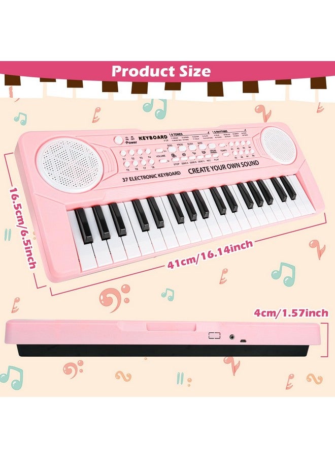 M SANMERSEN Kids Keyboard Piano 37 Keys Early Learning Instrument with Microphone Toy for 3 4 5 6 Girls Boys Birthday Valentines - Image 3