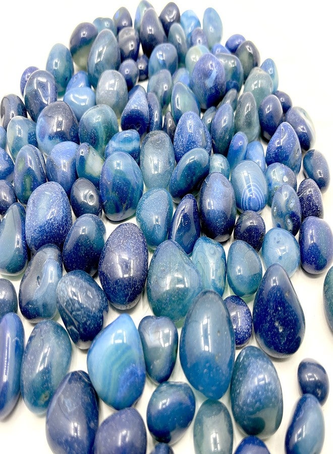 Schmick Pebbles for Decoration - Blue Onyx Pebbles Stones - Decorative Stones and Pebbles, Vase Fillers Stones - Pebbles for Plants Pots and Home Decor (900 Grams, Blue Onyx) - Image 3