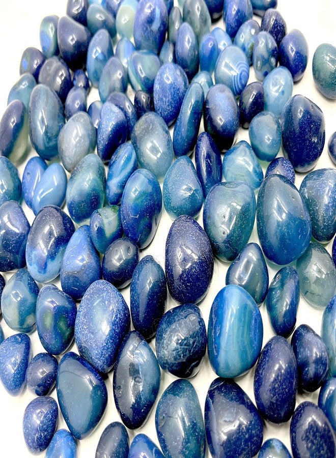 Schmick Pebbles for Decoration - Blue Onyx Pebbles Stones - Decorative Stones and Pebbles, Vase Fillers Stones - Pebbles for Plants Pots and Home Decor (900 Grams, Blue Onyx) - Image 4