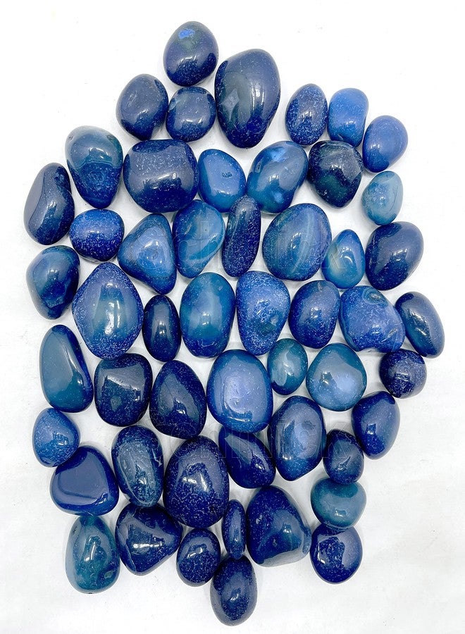 Schmick Pebbles for Decoration - Blue Onyx Pebbles Stones - Decorative Stones and Pebbles, Vase Fillers Stones - Pebbles for Plants Pots and Home Decor (900 Grams, Blue Onyx) - Image 1