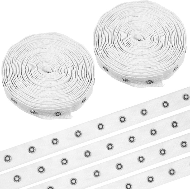 Healifty Snap Button Tape for Sewing 5 Yards White 100% Cotton Snap Fastener Ribbon for Clothing Bags DIY Craft Supplies - Image 1
