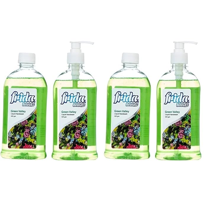 Frida Hands Green Valley Liquid Hand Soap with Pump, 520 gm with Green Valley Liquid Hand Soap Bottle, 520 gm (Pack of 2)