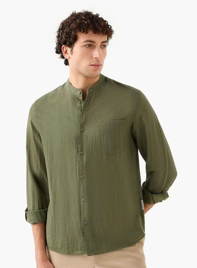 لي كوبر قميص لي كوبر بقصة عادية وياقة ماندرين