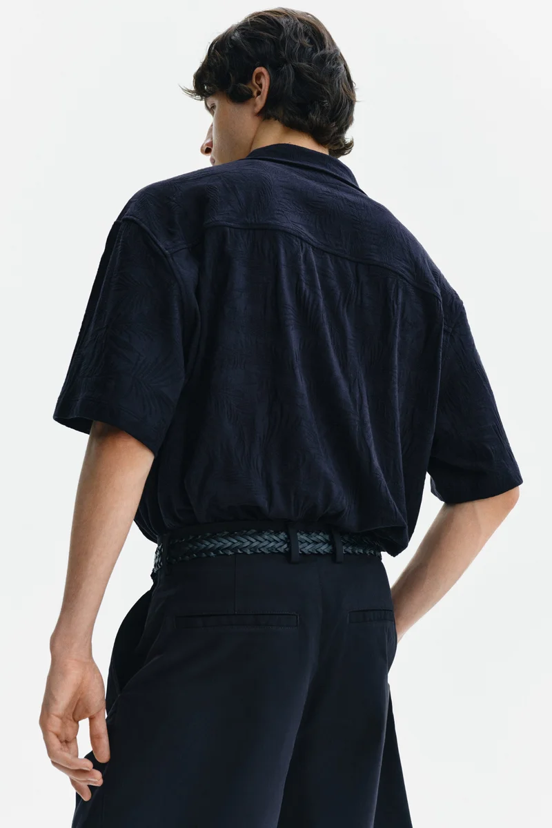 H&M  Relaxed Fit Jacquard-jersey resort shirt for Men | Best Price UAE