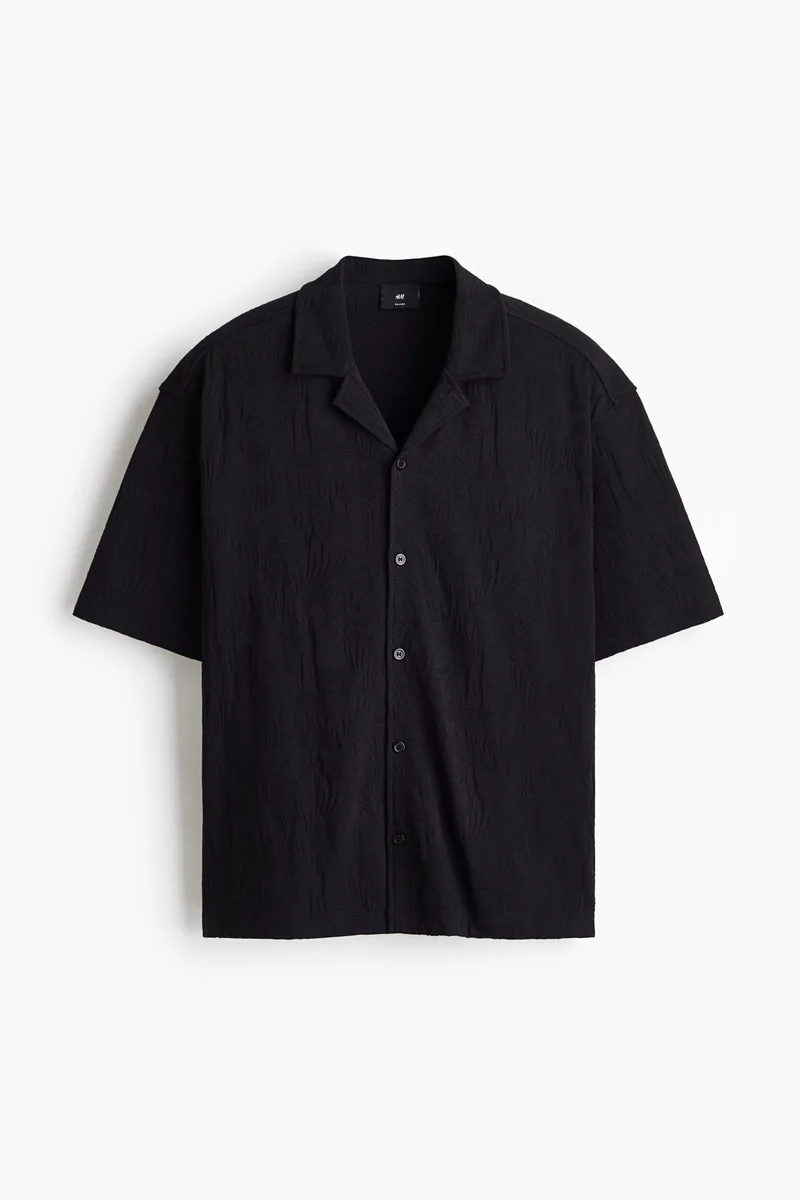 H&M  Relaxed Fit Jacquard-jersey resort shirt for Men | Best Price UAE