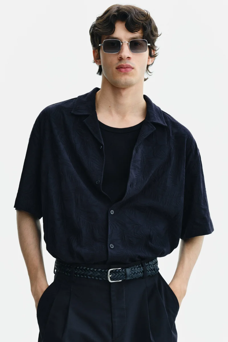 Relaxed Fit Jacquard-jersey resort shirt