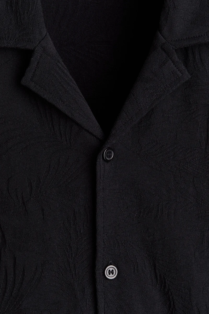 H&M  Relaxed Fit Jacquard-jersey resort shirt for Men | Best Price UAE