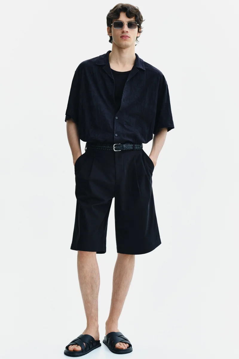 H&M  Relaxed Fit Jacquard-jersey resort shirt for Men | Best Price UAE