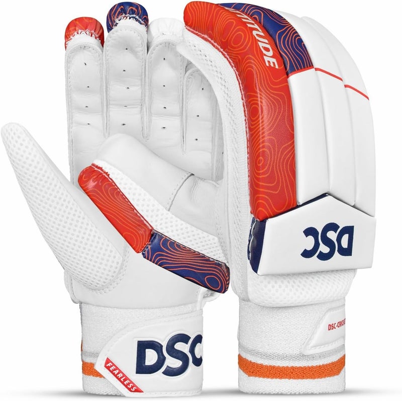 دي أس سي قفازات ضرب الكريكيت Attitude، المقاس: شباب، اليد اليمنى، اللون: أحمر/أزرق - Image 1