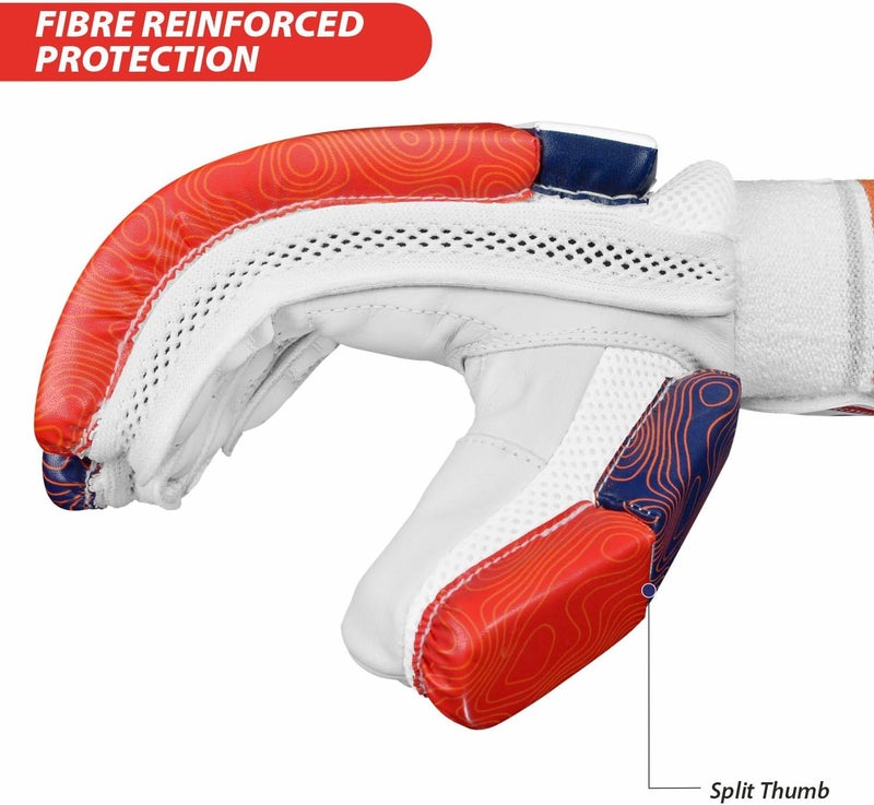 دي أس سي قفازات ضرب الكريكيت Attitude، المقاس: شباب، اليد اليمنى، اللون: أحمر/أزرق - Image 4