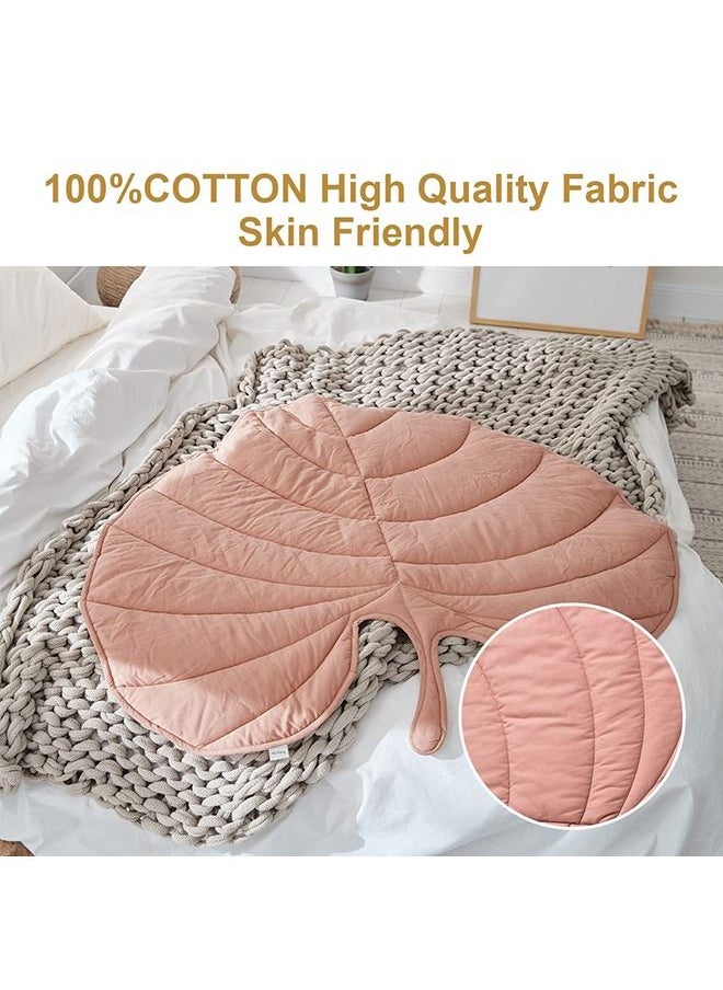 XiuWoo - Large Cotton Leaf Baby Play Mat Machine Washable Baby Crawling Mat Tummy Time Foldable Baby Floor Mat Non-Slip Baby Rug Baby Playmat Floor Mat for Infants Toddlers and Kids - Image 1