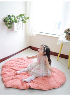 Large Cotton Leaf Baby Play Mat Machine Washable Baby Crawling Mat Tummy Time Foldable Baby Floor Mat Non-Slip Baby Rug Baby Playmat Floor Mat for Infants Toddlers and Kids