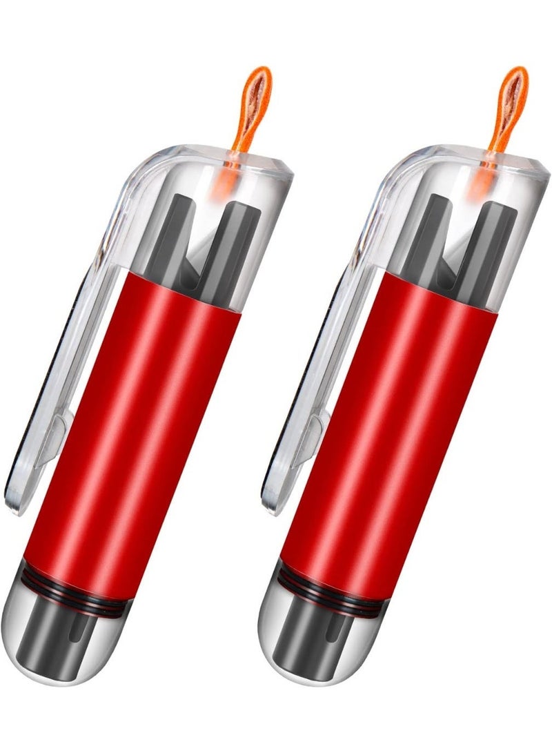 Car Emergency Window Breaker Seat Belt Cutter and Glass Breaker Car Safety Hammer Escape Tool Window Breaker Keychain Car Safety Tools 2pcs Red - Image 1