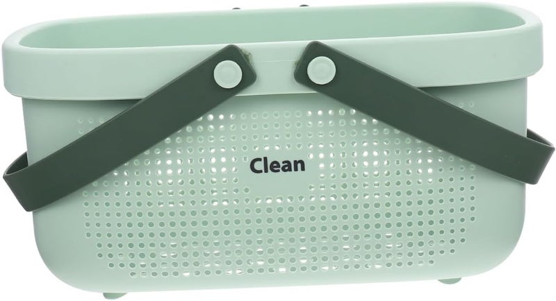 Angoily Hand Wash Basket Hamper Handbags Makeup Tote Home Tools Basket with Handles Student Storage Shampoo, Green, 31.5X17.8X15.6CM, Modern - Image 1