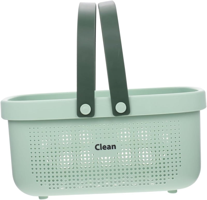 Angoily Hand Wash Basket Hamper Handbags Makeup Tote Home Tools Basket with Handles Student Storage Shampoo, Green, 31.5X17.8X15.6CM, Modern - Image 4