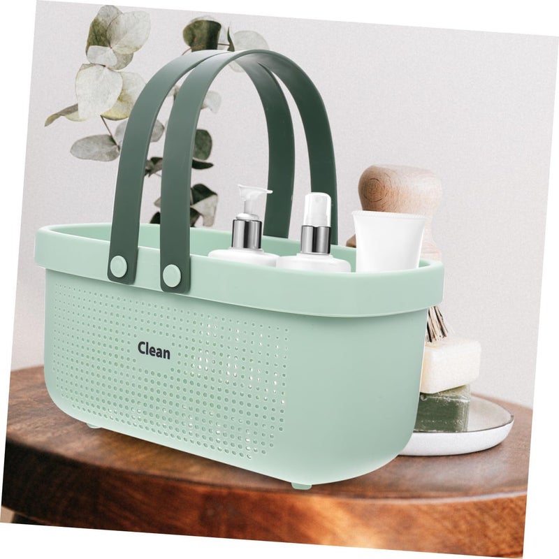 Angoily Hand Wash Basket Hamper Handbags Makeup Tote Home Tools Basket with Handles Student Storage Shampoo, Green, 31.5X17.8X15.6CM, Modern - Image 5