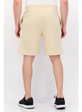 Blank Essentials Men Drawstring Embossed Brand Short, Beige  - Image 4