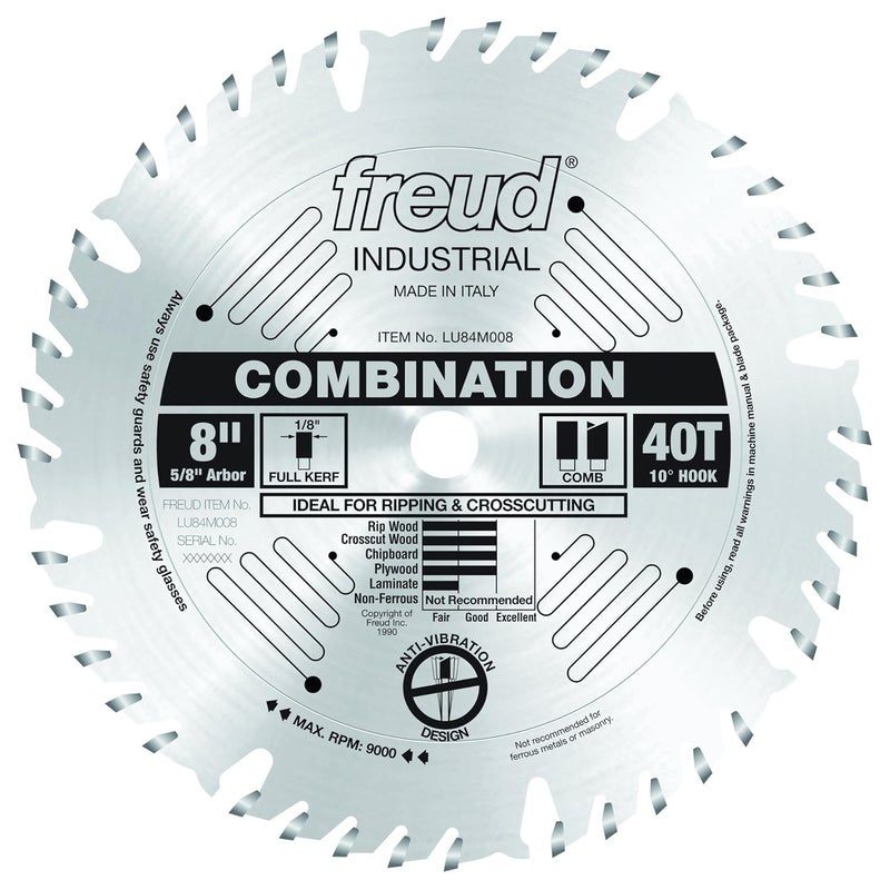 freud LU84M008: 8" x 40T Combination Blade - Image 1