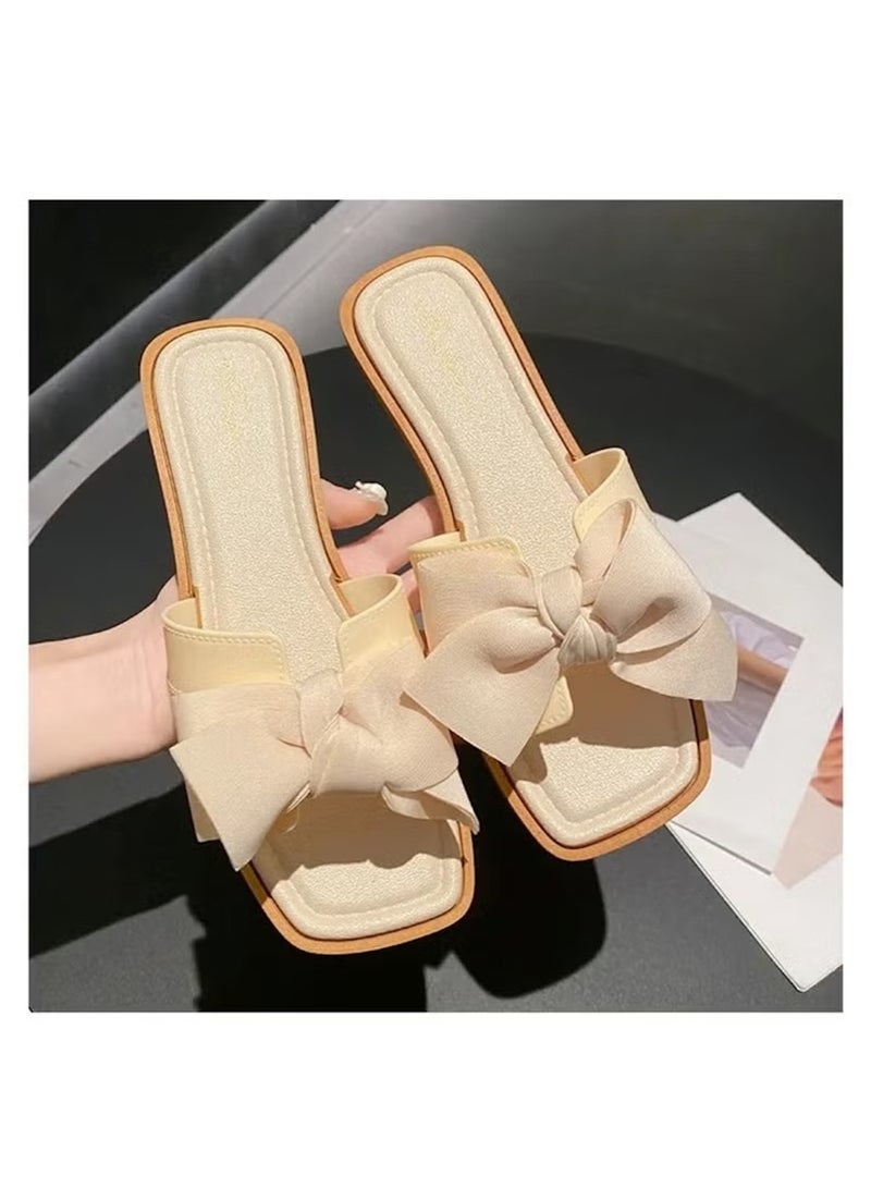 Huitich Fairy Style Bowknot Wedge Flip Flops – Soft Sole Outdoor Sandals. Size 36–37  - Image 4