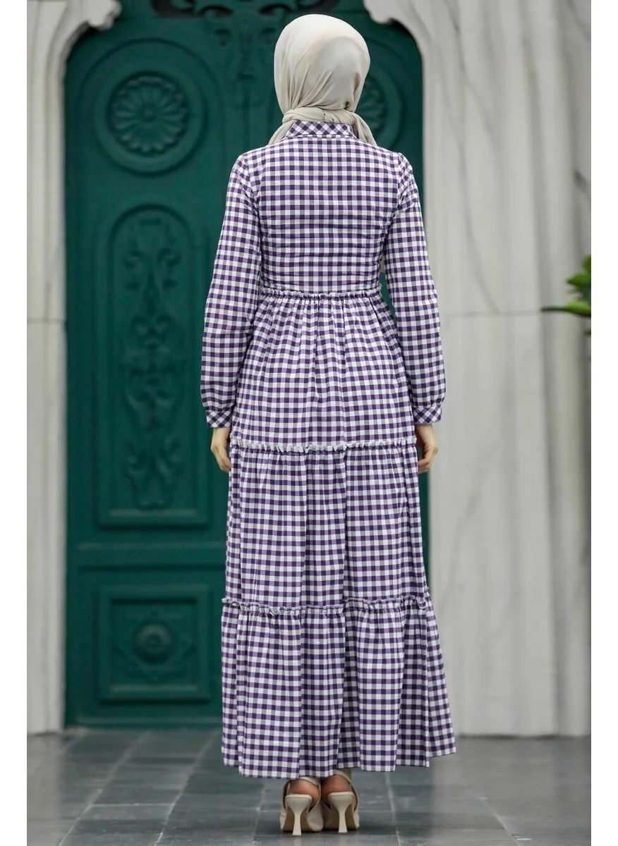 Neva Style - Purple Hijab Dress 2702MOR