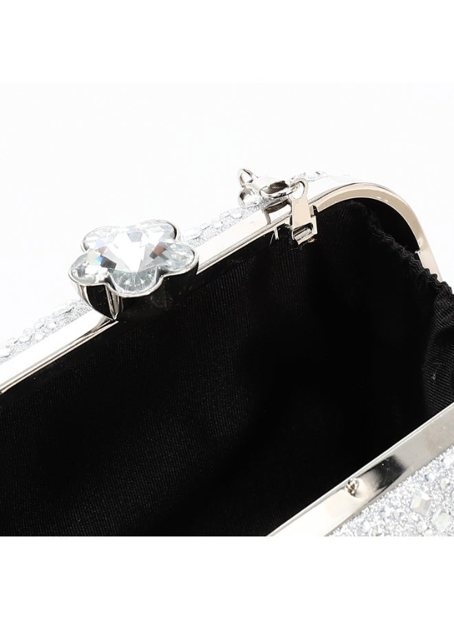 Mr.joe Crystal Top Handle Evening Clutch - Silver - Image 4