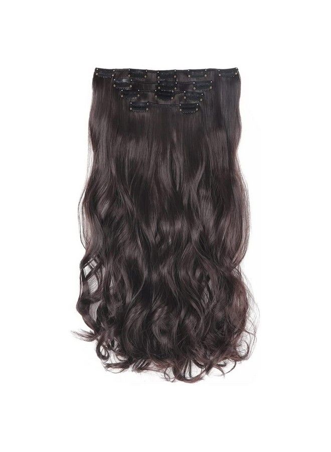 PRAVRAJYA Women'S Full Head 18 Inch Hair Extension Wig Synthetic Natural Wavy Brown Hair Pieces With 5 Clip Wig Cheap Fluffy & Not Tangled (3 Brown) - Image 2