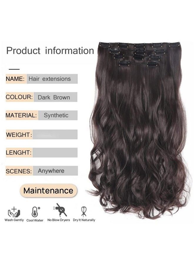PRAVRAJYA Women'S Full Head 18 Inch Hair Extension Wig Synthetic Natural Wavy Brown Hair Pieces With 5 Clip Wig Cheap Fluffy & Not Tangled (3 Brown) - Image 3