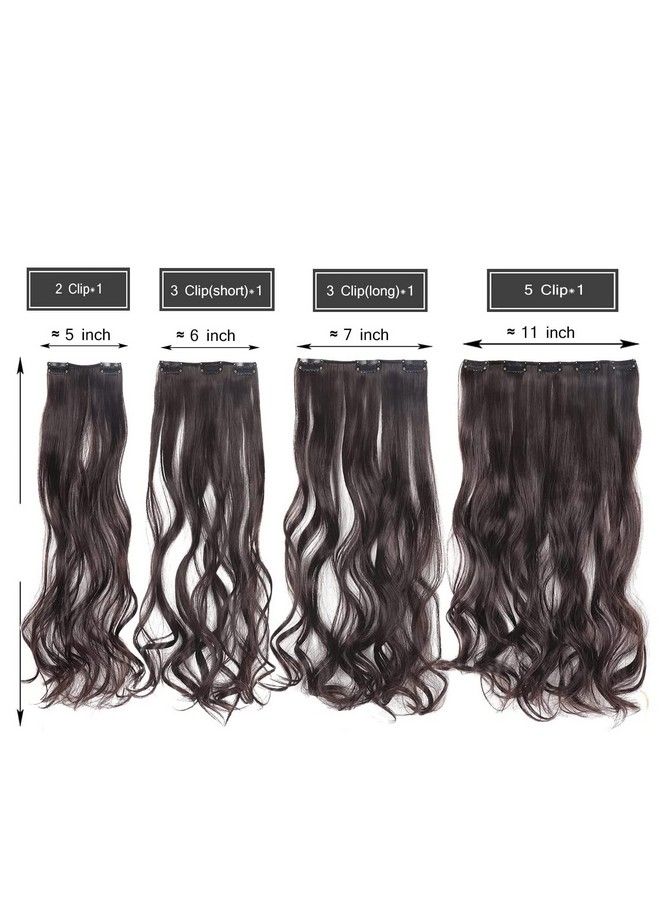 PRAVRAJYA Women'S Full Head 18 Inch Hair Extension Wig Synthetic Natural Wavy Brown Hair Pieces With 5 Clip Wig Cheap Fluffy & Not Tangled (3 Brown) - Image 4