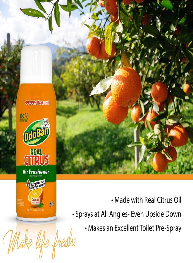 OdoBan Aroma Eliminator Set, Made in the USA, 10 Ounce Toilet Spray 360-Degree Continuous Spray Natural Oil Real Citrus Orange Air Freshener and 14 Ounce Solid Scent Absorber - Image 4