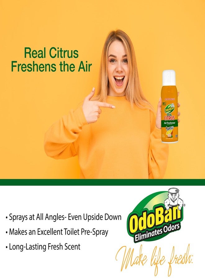 OdoBan Aroma Eliminator Set, Made in the USA, 10 Ounce Toilet Spray 360-Degree Continuous Spray Natural Oil Real Citrus Orange Air Freshener and 14 Ounce Solid Scent Absorber - Image 3