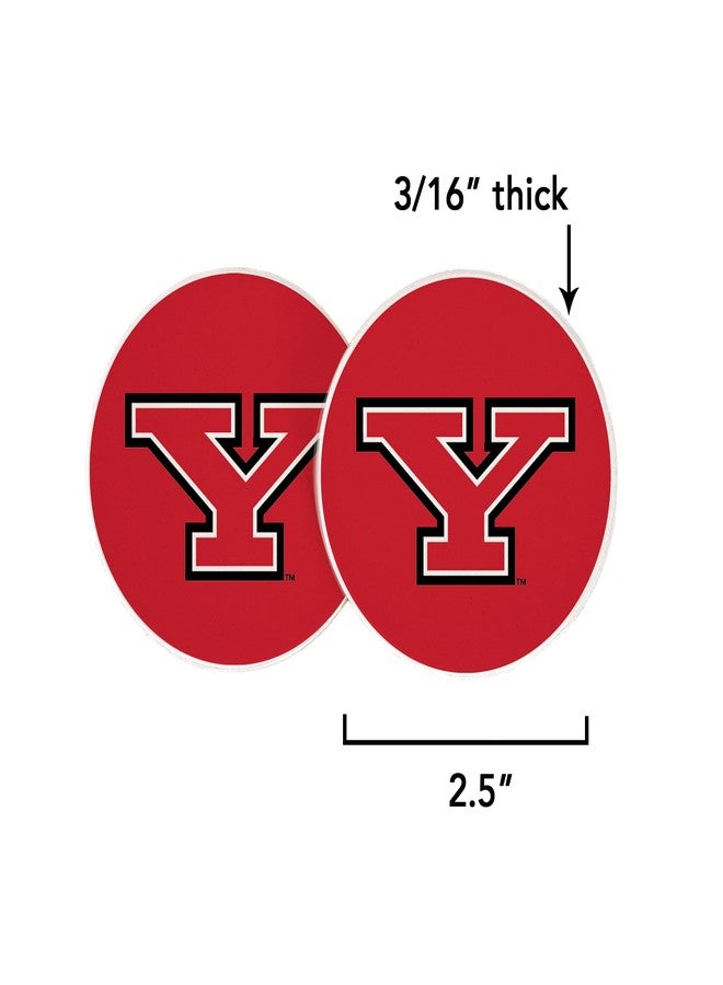 ديزرت كاكتوس مجموعة قواعد أكواب سيارة من الحجر الرملي الماص، عليها شعار جامعة ولاية يونغستاون (YSU Penguins)، بتصميم صبار صحراوي (التصميم أ). - Image 2