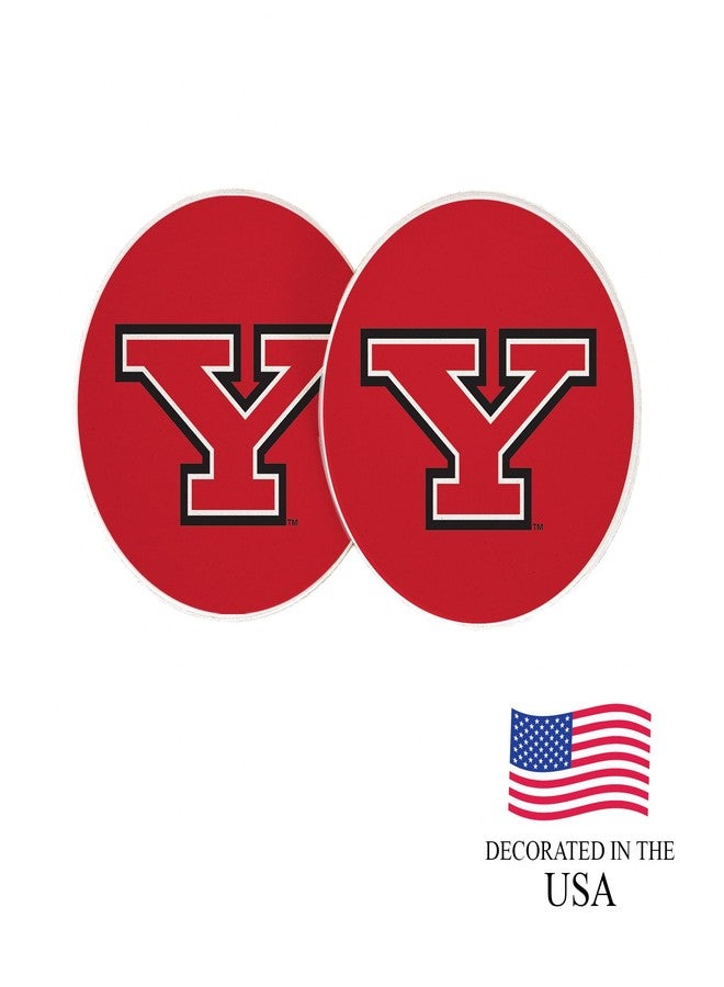 ديزرت كاكتوس مجموعة قواعد أكواب سيارة من الحجر الرملي الماص، عليها شعار جامعة ولاية يونغستاون (YSU Penguins)، بتصميم صبار صحراوي (التصميم أ). - Image 4