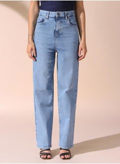 Dennis Lingo Women indigo straight fit solid 98% cotton 2% spandex jeans with button & zip closure- your next go-to for effortless flair.  - Image 2