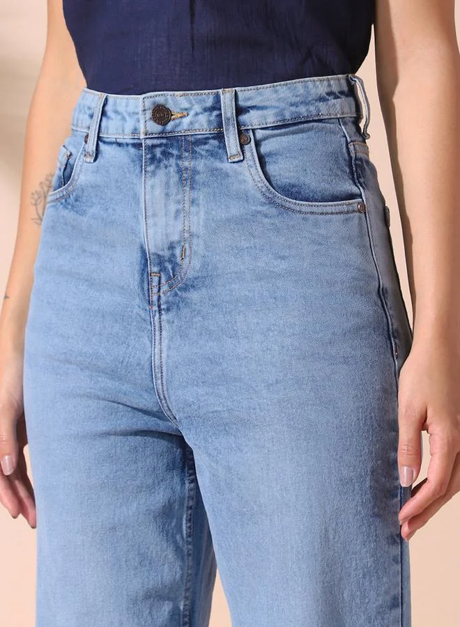 Dennis Lingo Women's Indigo 100% Cotton Solid Pattern Full Length Straight Fit Jeans