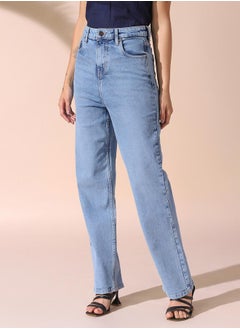 Dennis Lingo Women indigo straight fit solid 98% cotton 2% spandex jeans with button & zip closure- your next go-to for effortless flair.  - Image 3