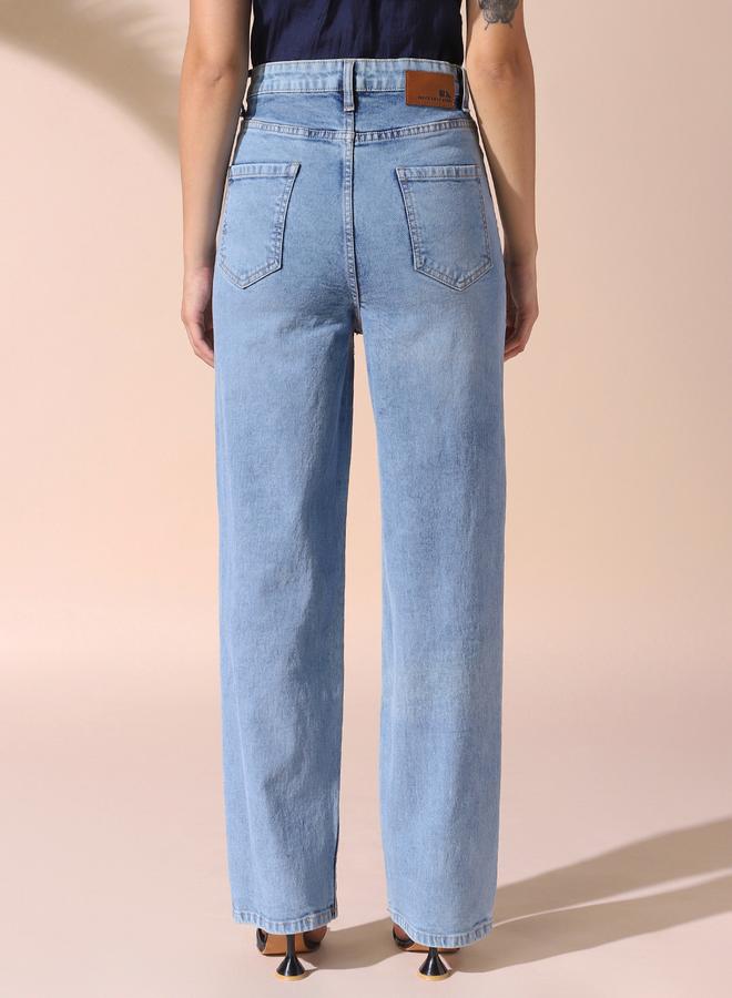 Dennis Lingo Women's Indigo 100% Cotton Solid Pattern Full Length Straight Fit Jeans  - Image 5
