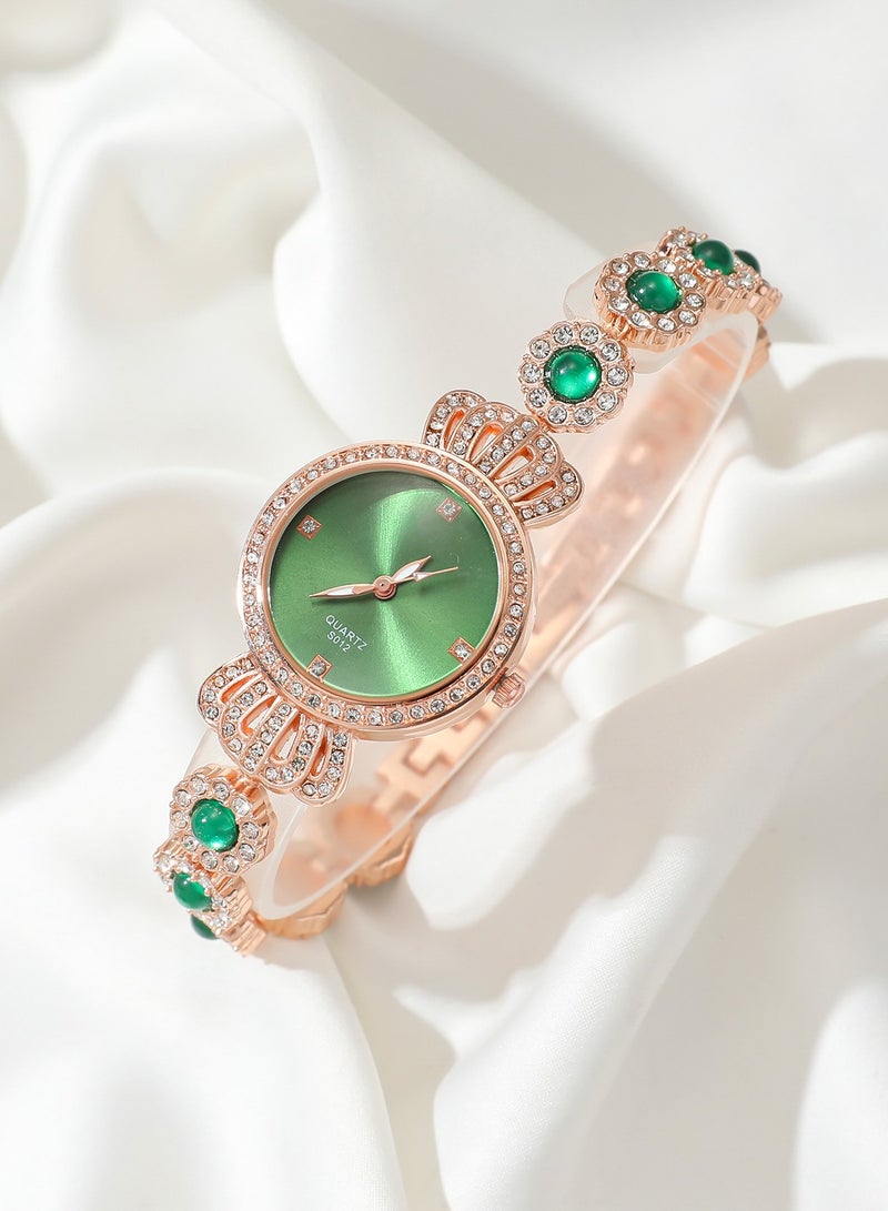 XSVO 4 in 1 Women's Necklace,Bracelet,Watch,Ring Gift Set,Quartz Watch,Business Watch Crown Watch Business Gifts Unique Wristwatch,Holiday Gifts,Birthday Gifts - Image 5