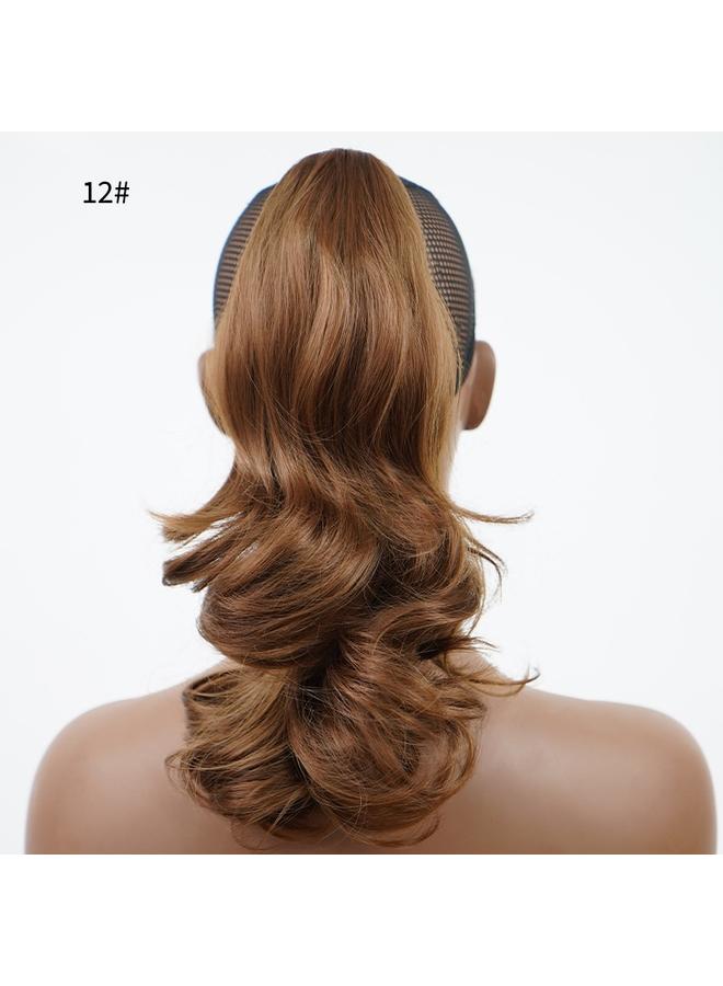 Bluejw European Wig Women's Grasping Clip Ponytail Fluffy High Temperature Silk Curly Short Curly Hair Ponytail Wig Ponytail - Image 4