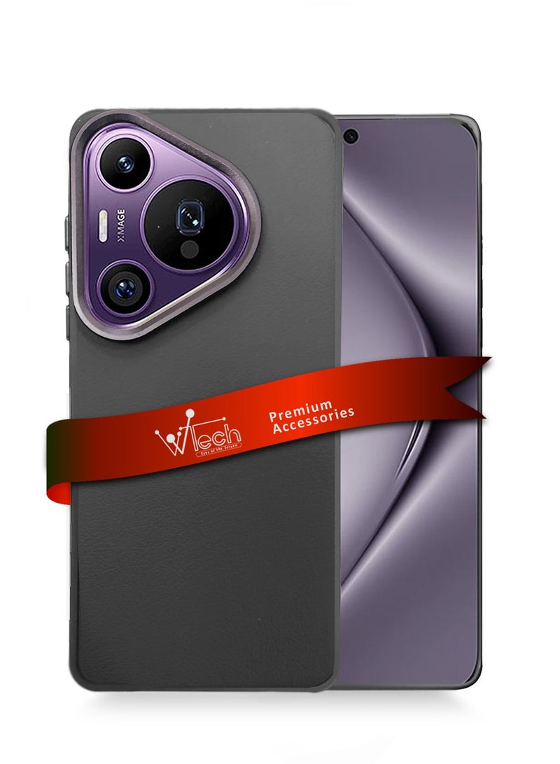 دبليو تيك غطاء حماية واقٍ فاخر لشفاه الكاميرا المرتفعة من جلد البولي يوريثان لهاتف هواوي Pura 70 Pro / Pura 70 Pro+ / Pura 70 Pro Plus 5G 2024 رمادي - Image 1