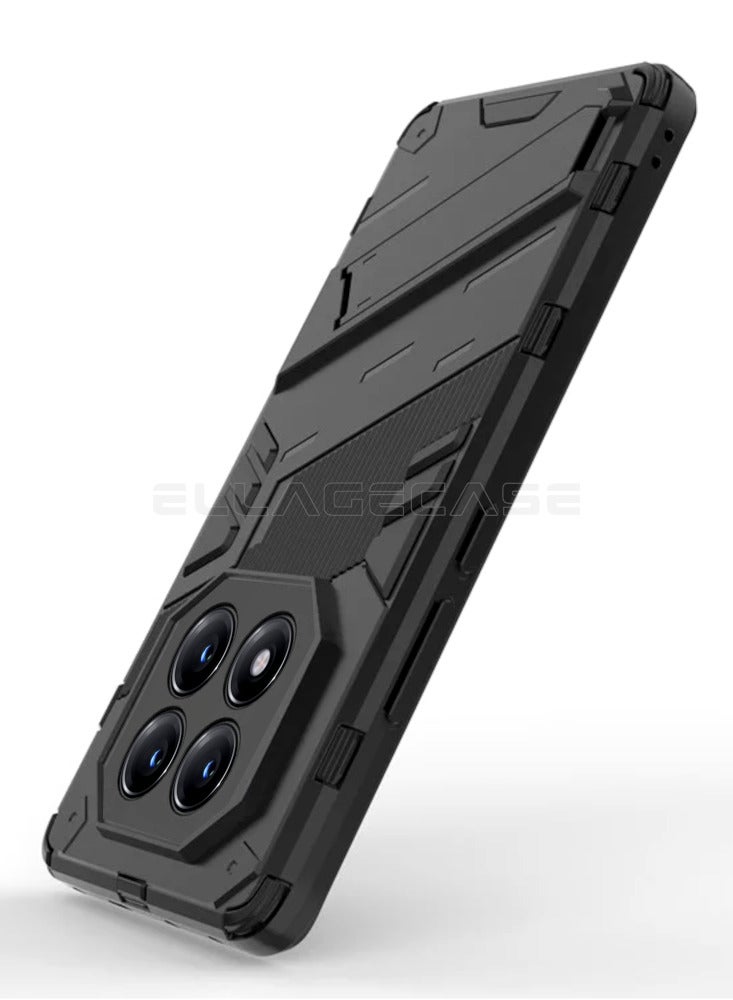 ELLAGECASE حافظة مضادة للصدمات لهاتف Xiaomi Redmi Note 14 Pro 5G، حماية معززة، قاعدة مغناطيسية مدمجة، حامل مريح، حماية قوية للكاميرا - Image 2