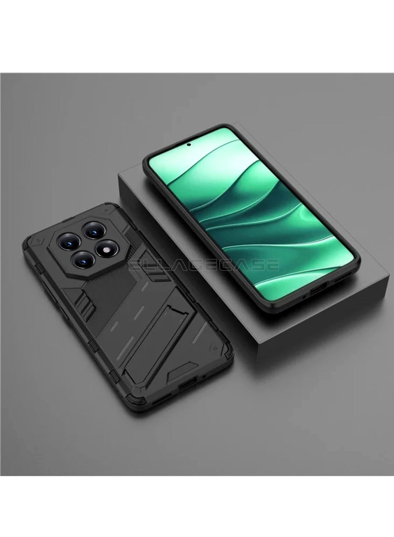 ELLAGECASE حافظة مضادة للصدمات لهاتف Xiaomi Redmi Note 14 Pro 5G، حماية معززة، قاعدة مغناطيسية مدمجة، حامل مريح، حماية قوية للكاميرا - Image 3